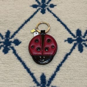 Coach Vintage Y2K Ladybug Keychain Purse Charm Collectible - Red/Black